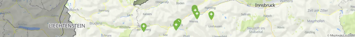 Kartenansicht für Apotheken-Notdienste in der Nähe von Pians (Landeck, Tirol)
